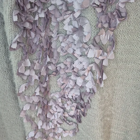 Simply Couture Gray Sweater with SILVER Floral Design - Picture 7 of 10